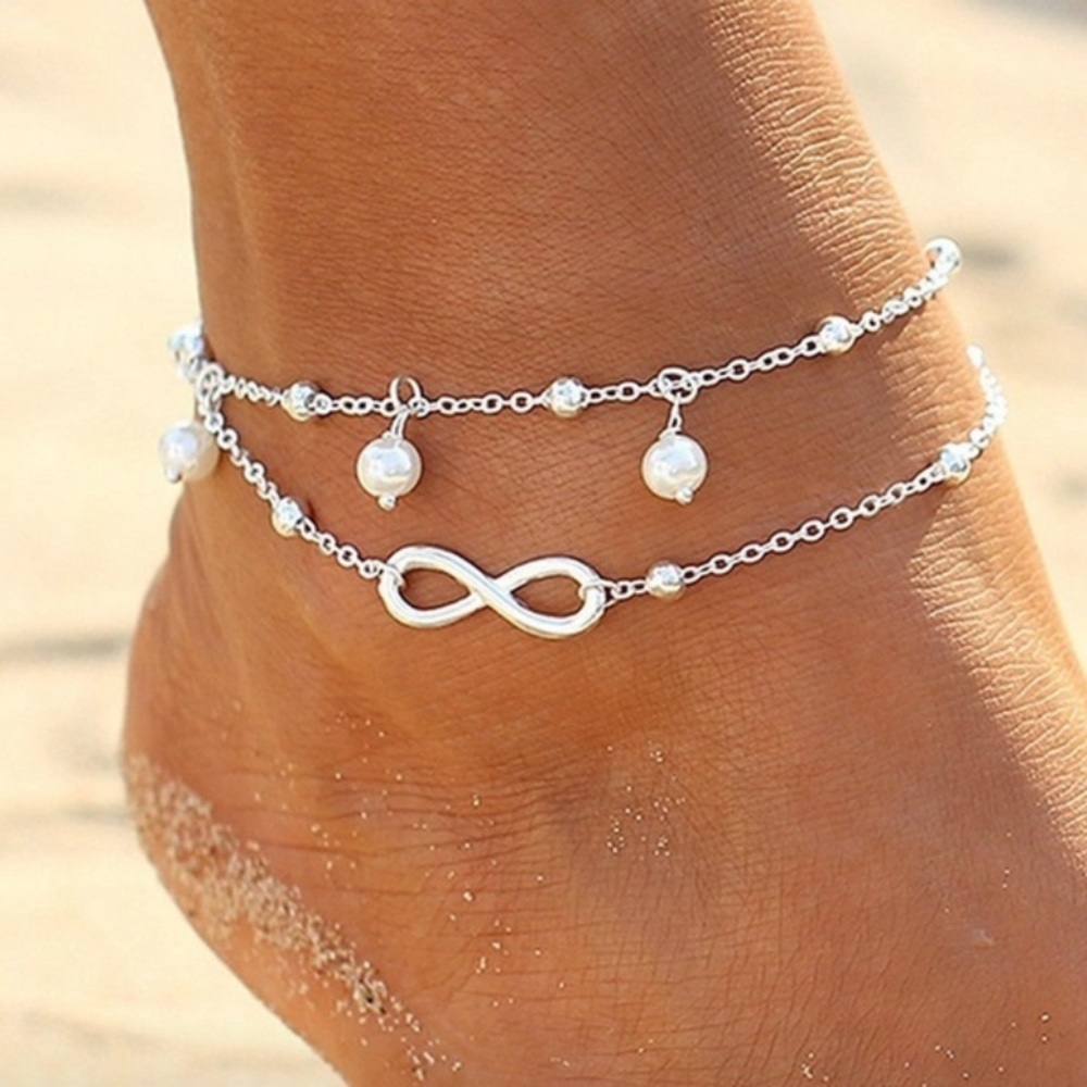 (ONLY ONE AVAILABLE LEFT)925 Silver Ankle Bracelet - Picture 2 of 7
